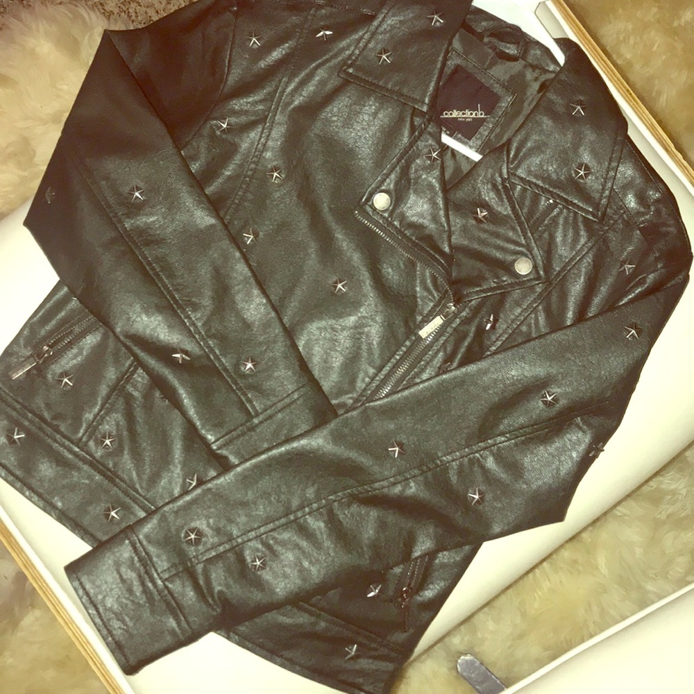 COLLECTIONB FAUX LEATHER JACKET